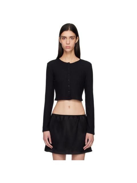 LESET Black Lauren Crop II Cardigan