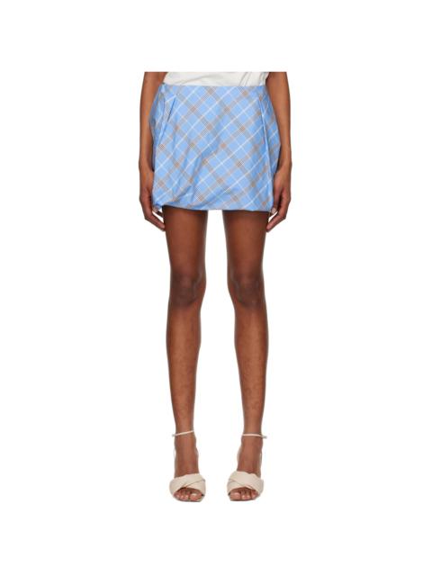 MSGM Blue Check Miniskirt