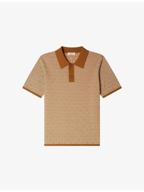 Sandro Cross Short-Sleeve Knitted Polo Shirt