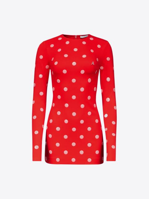 AREA POLKA DOT LONG SLEEVE MINI DRESS