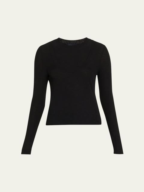 VERONICA BEARD Neita Layered Long-Sleeve Knit Top