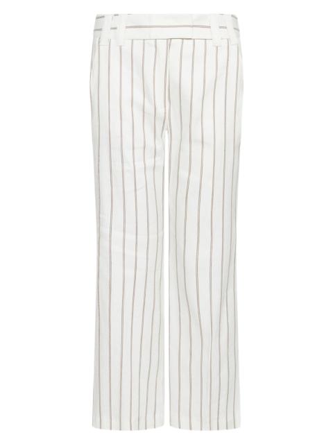MARELLA Women's Flared Linen and Cotton Trousers - White