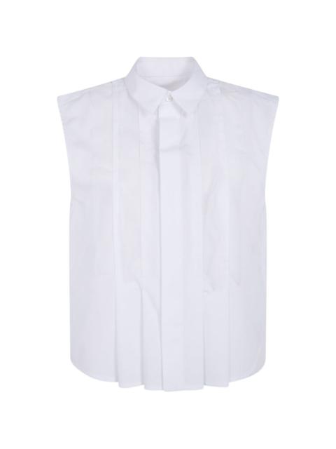 sacai pleated sleeveless shirt