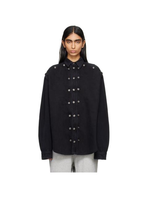 Y/Project Black Snap Off Denim Shirt