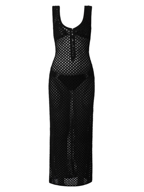 Shoshanna Women's Plage Crotchet A-Line Cover-Up Maxi Dress - Jet
