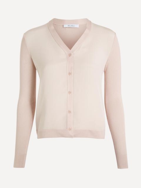 Max Mara Pink Ninfee Cashmere-Silk Cardigan
