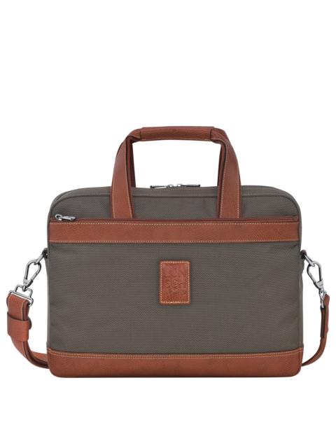 Longchamp Boxford S Briefcase Brown - Canvas