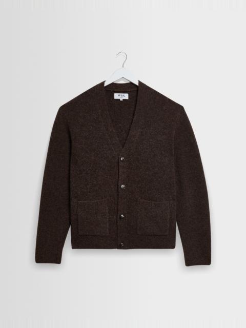 Wax London Walker - Chocolate Brown Fluffy Wool Knit Cardigan
