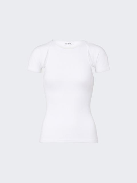Alaïa Layered Ribbed Jersey T-shirt White