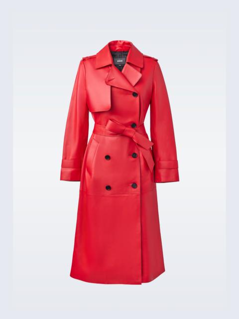 MACKAGE GAEL (R) Leather trench coat with belt