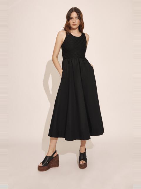 BARDOT Brony Lace Poplin Midi Dress In Black