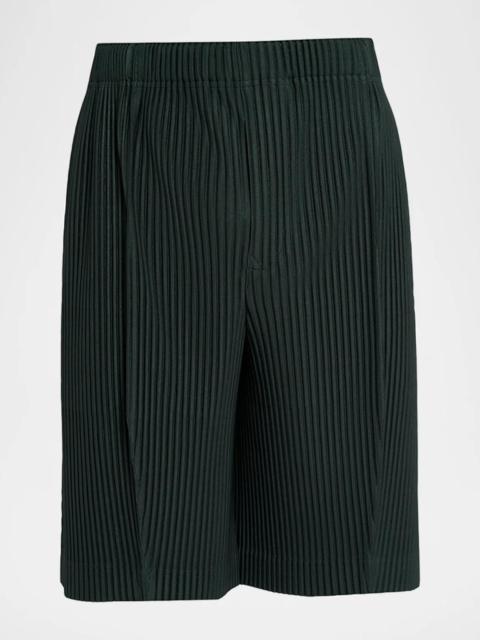 ISSEY MIYAKE Men's Lace Grid Pleated Shorts