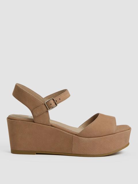 EILEEN FISHER Mime Tumbled Nubuck Platform Sandal