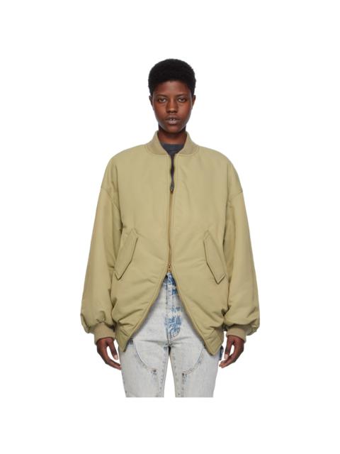 We11done Khaki Padded Bomber Jacket