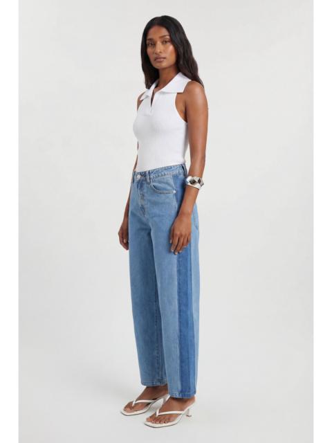 KAREN MILLEN Petite Denim Panelled Barrel Leg Jean