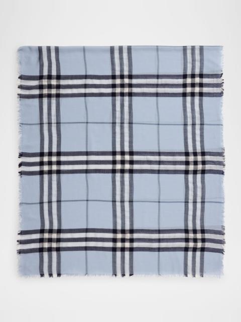 Burberry Men's Giant Check Lightweight Wool Scarf