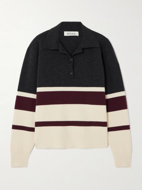 RÓHE Oversized Striped Wool And Cashmere-blend Polo Sweater