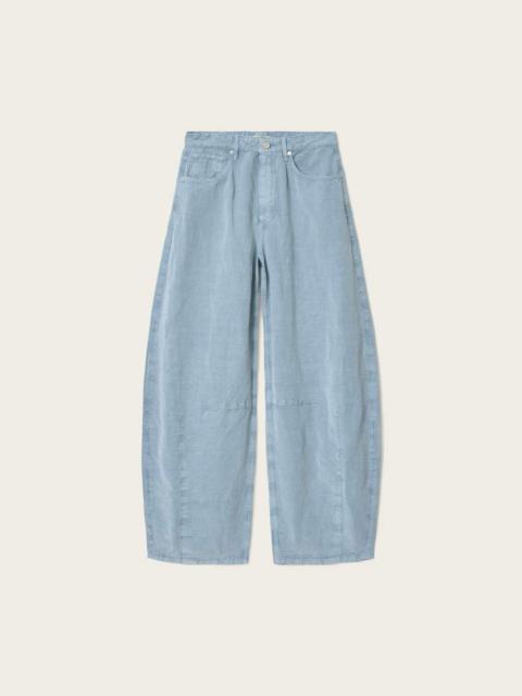ALLSAINTS JETT BARREL LEG LINEN BLEND PANTS