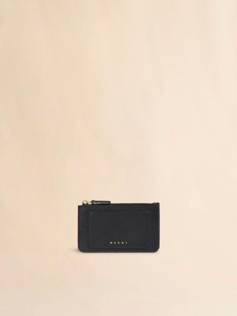 Marni BLACK SAFFIANO LEATHER CARD CASE