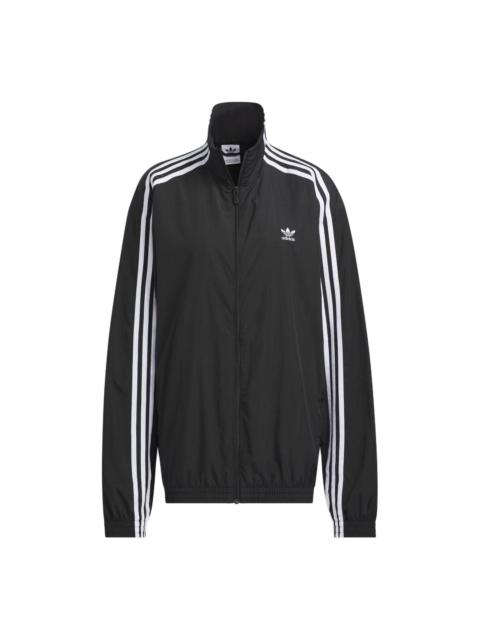 adidas (WMNS) adidas Originals Oversized Track Top Asia Sizing 'Black White' JJ3361