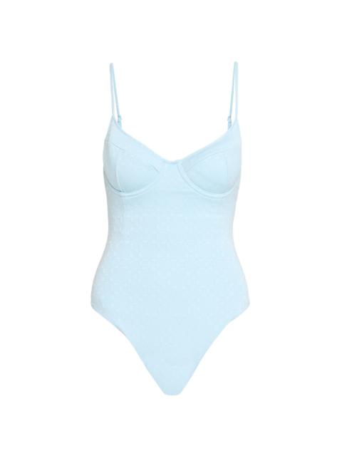 SIMKHAI Women's Demi Bustier One-Piece Swimsuit - Blue