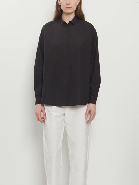 apuntob Mini Collar Cotton Shirt — Black