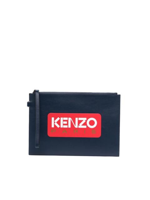 KENZO logo-print clutch bag