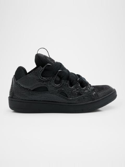 Men's Leather and Suede Curb Sneakers