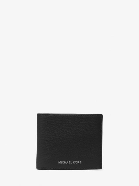 MICHAEL KORS Hudson Pebbled Leather Billfold Wallet