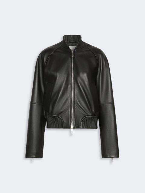 Sportmax AMOUR Nappa leather bomber jacket - BLACK