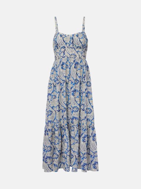 ULLA JOHNSON Nadine floral cotton-blend midi dress