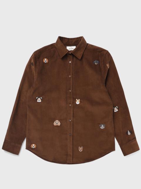 Portuguese Flannel Lobo Brown Embroidery