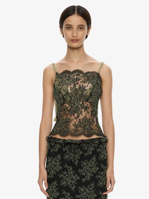 CHRISTOPHER ESBER Aluna Lace Draped Top