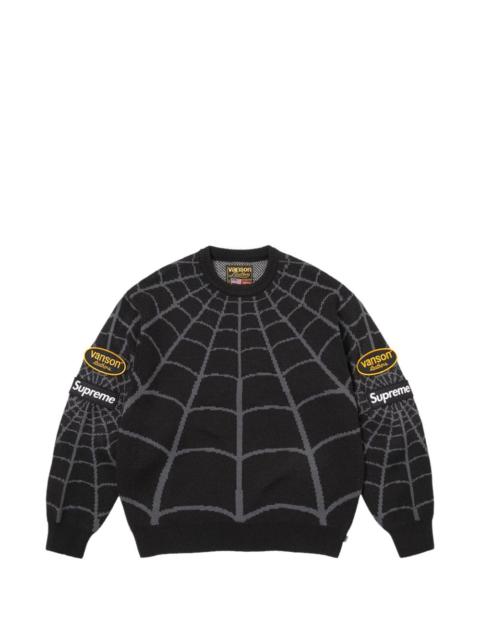 Supreme x Vanson Leathers x Marvel Spider-Man intarsia-knit sweater