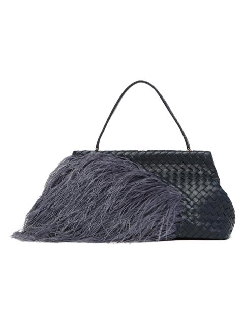 Bottega Veneta Women's The 1998 Ostritch Feathers Shoulder Bag - Midnight Brass