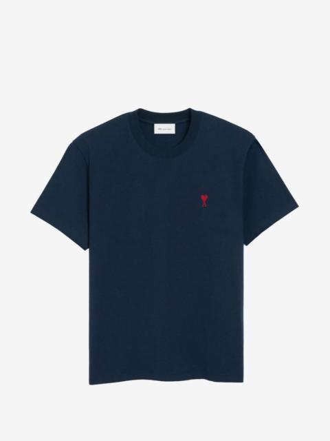 AMI Paris blue cotton T-shirt with Ami de Coeur