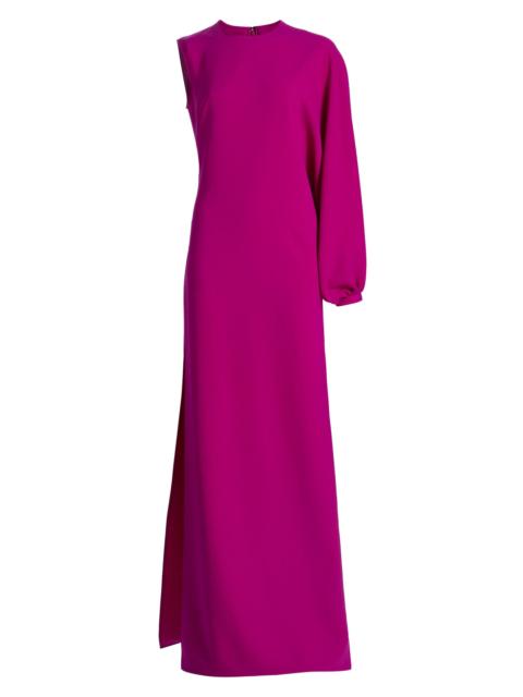 AMSALE Women's Asymmetric Balloon-Sleeve Column Gown - Magenta