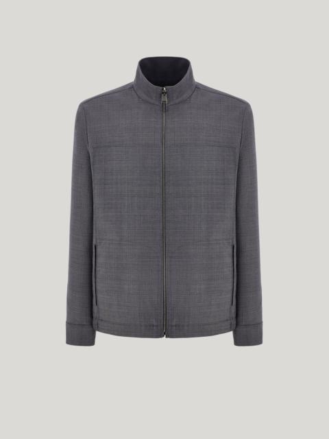 Canali SLATE GRAY WOOL AND TECHNICAL FABRIC REVERSIBLE JACKET