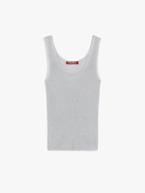 HARDY Rib-knit viscose and lurex top