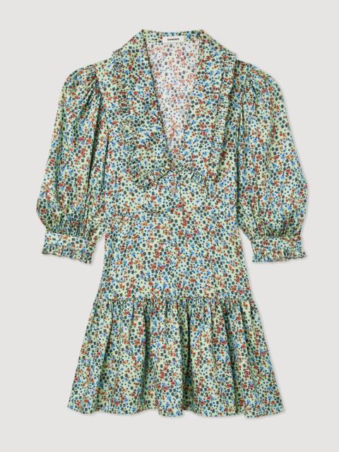 Sandro Short flowing dress with floral print