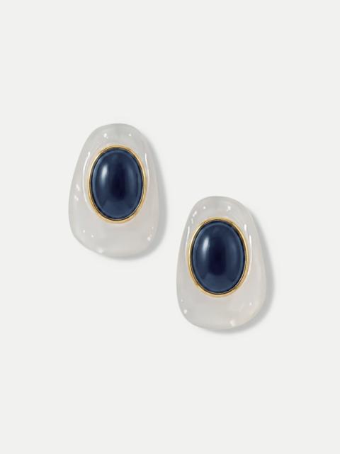 VERONICA BEARD TIGER’S EYE CABOCHON EARRING