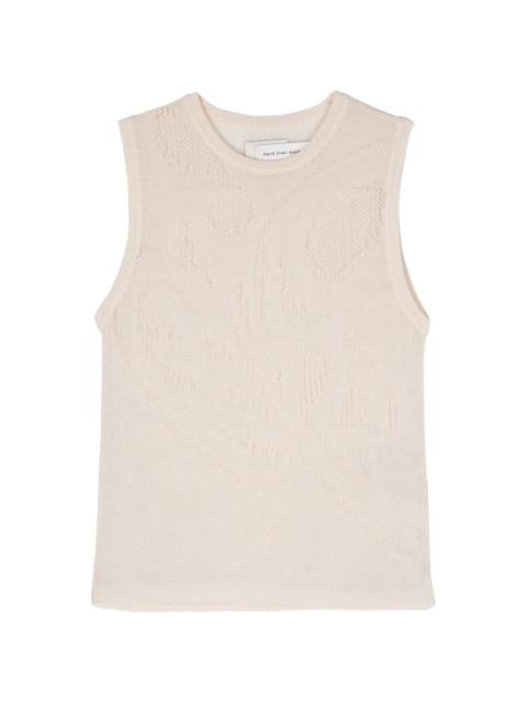 FENG CHEN WANG open-knit cotton-blend vest