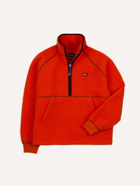 Drake's Orange Casentino Wool Half-Zip Pullover Fleece