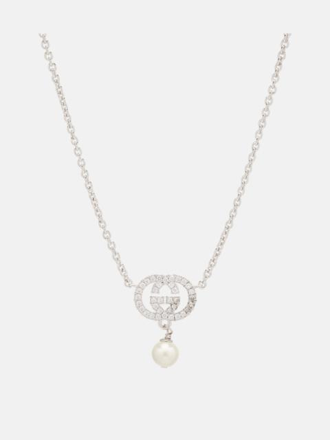 GUCCI Interlocking G embellished pendant necklace