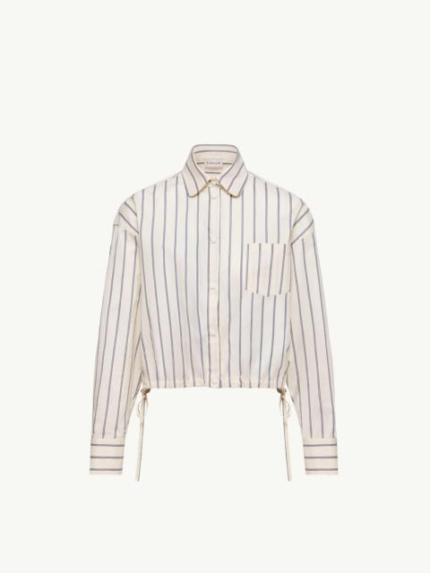 Moncler Striped Cotton & Silk Long Sleeve Shirt