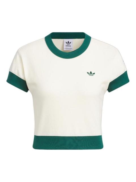 adidas (WMNS) adidas Originals x Notitle Tennis T-Shirts 'White Green' IN1078