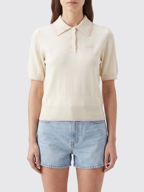 A.P.C. A. P.C. Knit Cotton Polo with Ribbed Collar and Trims