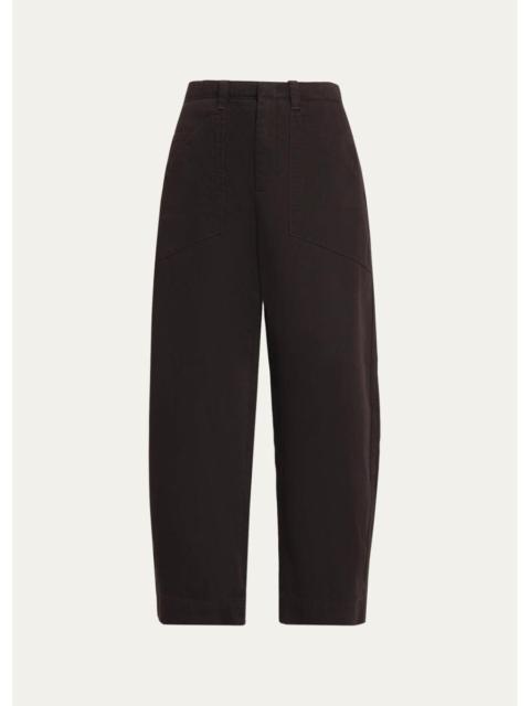 Vince Washed Cotton Twill Mid-Rise Utility Pants