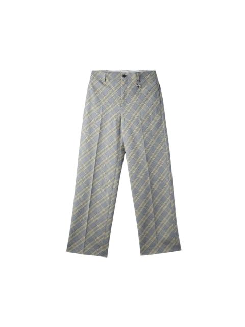 Ambush AMBUSH Check Wide Leg Trousers Grey