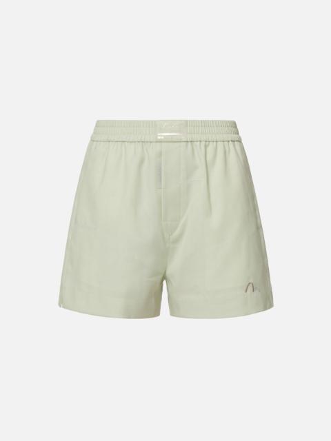 EVISU Slogan Embroidery Wool-blend Shorts